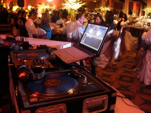 the DJ's set up at a Wedding in Los Angeles