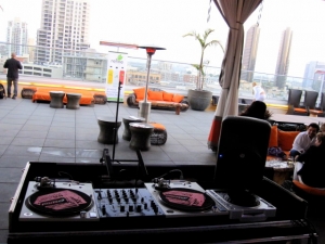 Envy Rooftop at Andaz DJ booth