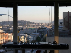 DJ Nic Hook - a set up with a view in San Francisco, California.